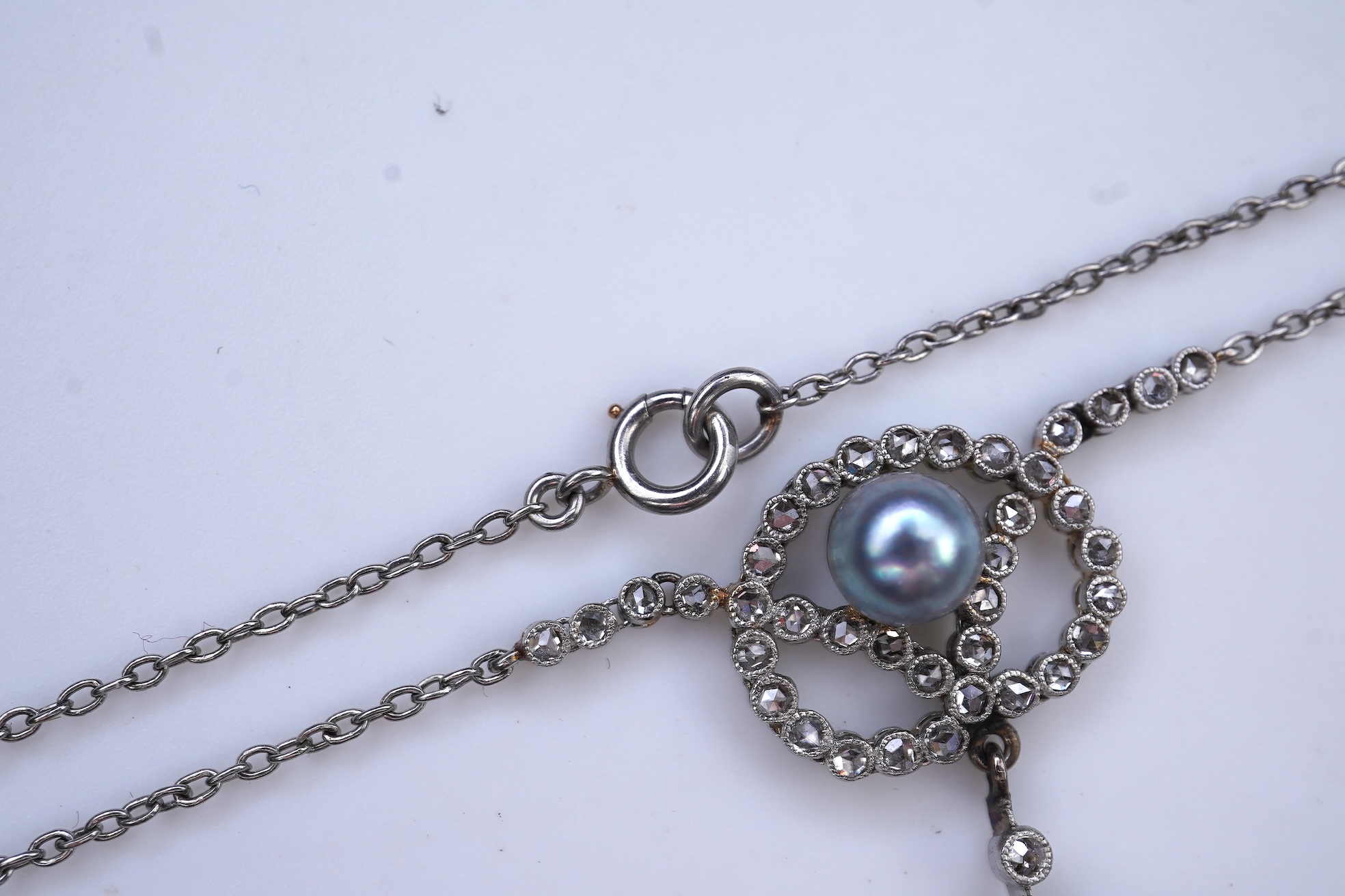 A Belle Epoque pearl and diamond pendant, early 20th century
